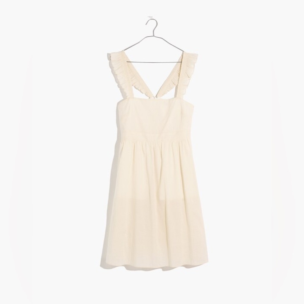 NWT Madewell Ruffle-Strap Empire Dress in Pearl Ivory size 6 - Picture 4 of 15